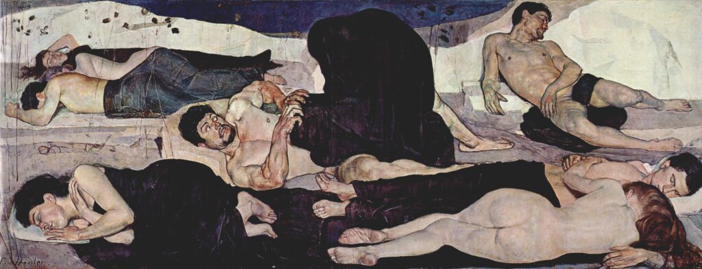 Ferdinand Hodler: Ferdinand Hodler, Night, 1889-1890, Museum of Fine Arts Bern, Bern, Switzerland.
.
