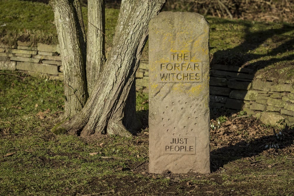 Witch hunts: Witches Memorial, 2019,  Forfar, Scotland, forwomen.scot.
