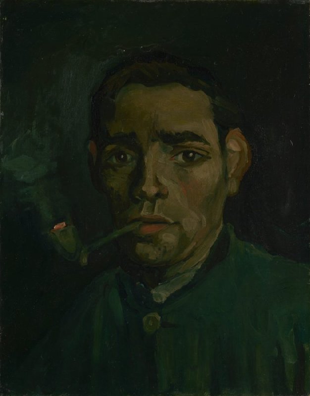 Van Gogh first self-portrait: Vincent van Gogh, Head of a Man, 1884-1885, Van Gogh Museum, Amsterdam, Netherlands.
