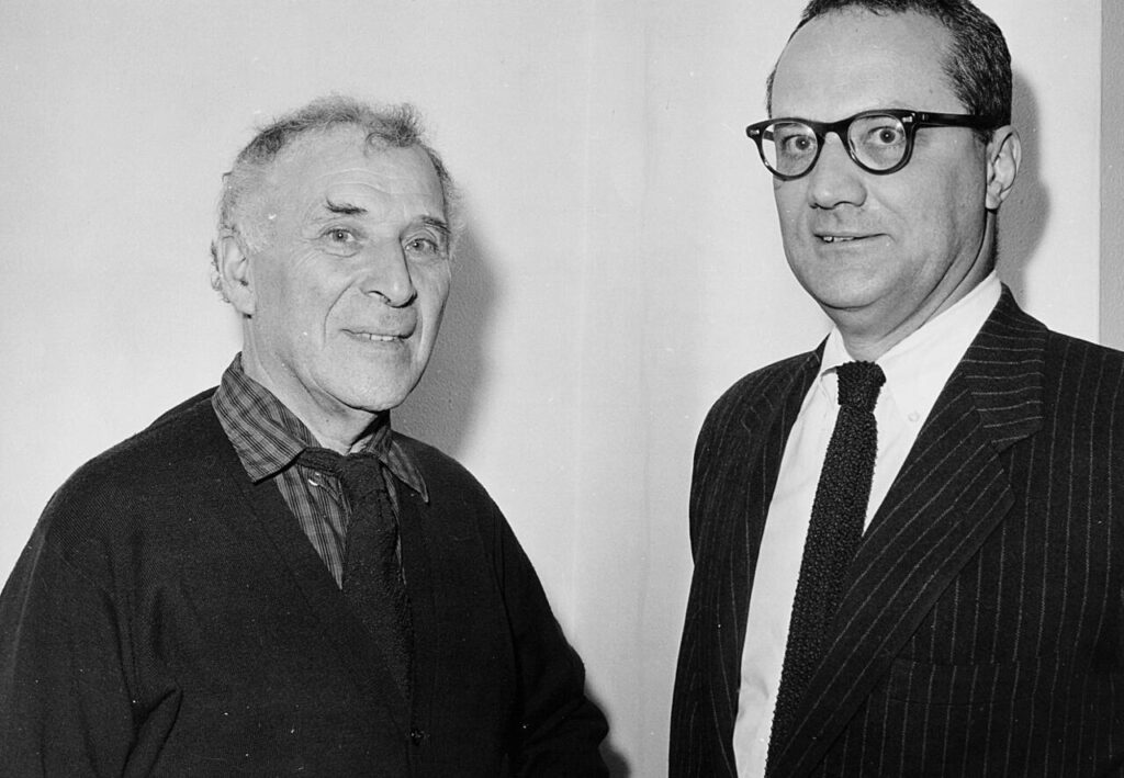 Varian Fry: Marc Chagall (left) escaped to the United States with help from Varian Fry (right) and the organization that would become the International Rescue Committee. Photo: Varian Fry Institute.
