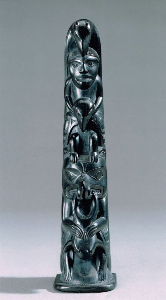 Charles Edenshaw: Charles Edenshaw, Model totem pole, c. 1890-1905, argillite, Art Gallery of Ontario, Toronto, Canada.
