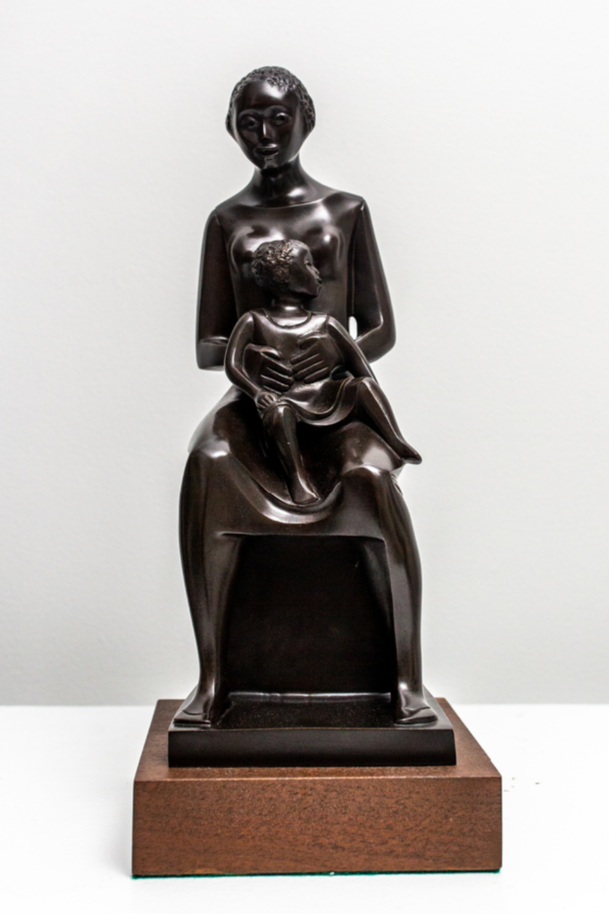 elizabeth catlett: Elizabeth Catlett, Seated Mother and Child, 1956, private collection.
