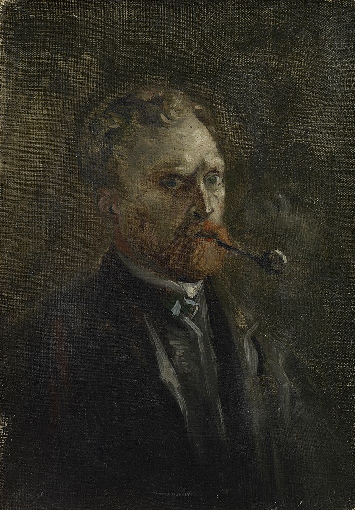 Van Gogh first self-portrait: Vincent van Gogh, Self-Portrait, 1886, Van Gogh Museum, Amsterdam, Netherlands.
