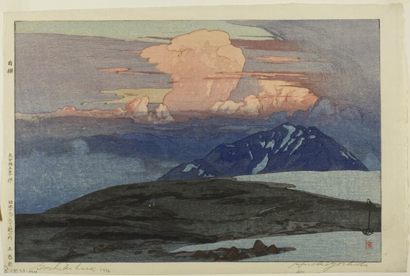 Clouds in Art: Hiroshi Yoshida, Goshiki Mountains, 1926, Art Institute of Chicago, Chicago, IL, USA.
