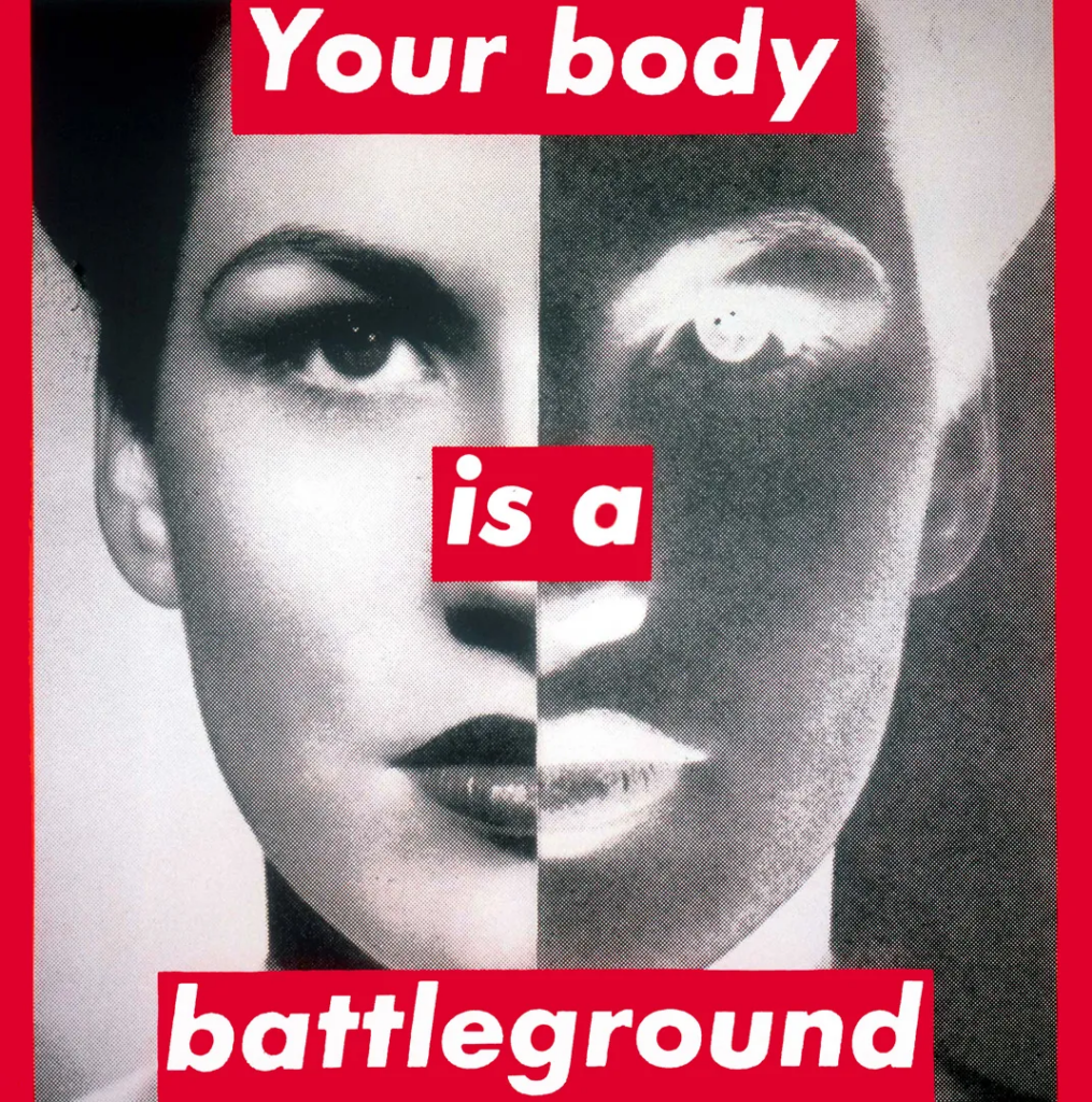 Barbara Kruger: Barbara Kruger, Untitled (Your Body Is a Battleground), 1989. The Borad, Los Angeles, CA, USA.
