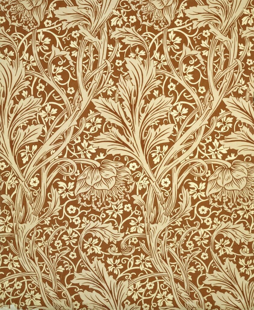 May Morris: May Morris, Arcadia wallpaper, c. 1888, Victoria & Albert Museum, London, UK.
