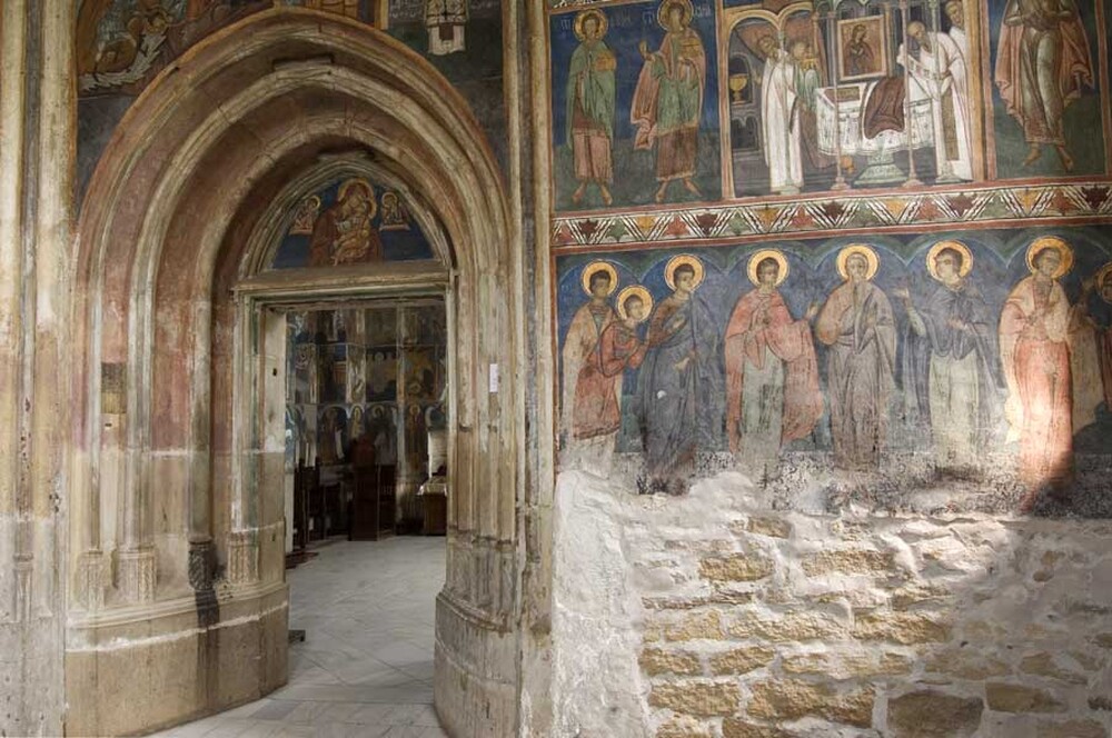 UNESCO Balkans: Interior of the Church of Saint George of Suceava with wall paintings representing biblical scenes and legends, South Bucovina, Romania. Photograph by M & G Therin-Weise. UNESCO.
