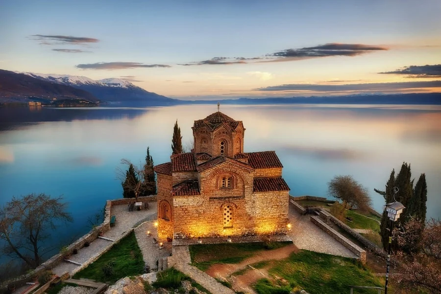 UNESCO Balkans: Church of St. John the Theologian, taken in 2015, Kaneo, Ohrid, Macedonia. Chasing the Donkey.
