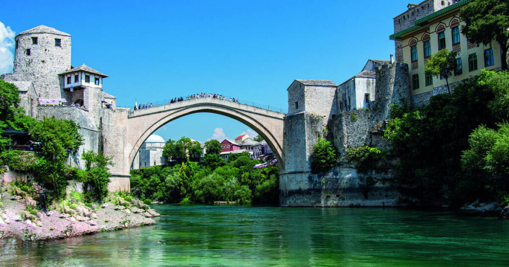 UNESCO Balkans: Old Bridge Area in the Old City of Mostar, Bosnia and Herzegovina. Photograph by Michael Kleinsasser. UNESCO.
