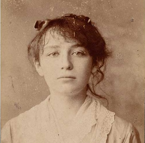 Camille Claudel Sculptures: Photograph of Camille Claudel, c. 1883, ArtsixMic.
