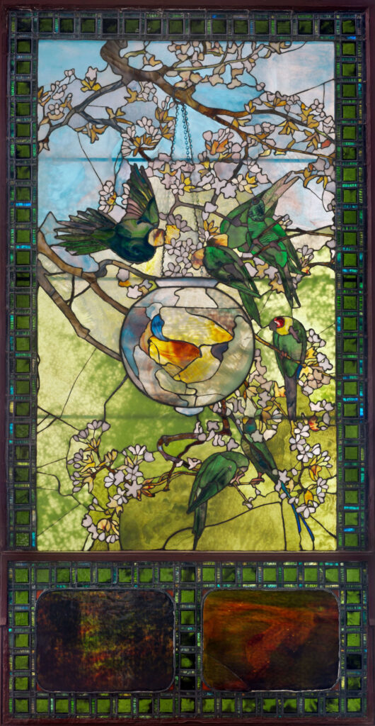 Louis Comfort Tiffany: Louis Comfort Tiffany, Parakeets and Goldfish Bowl, 1889, Museum of Fine Arts, Boston, MA, USA.
