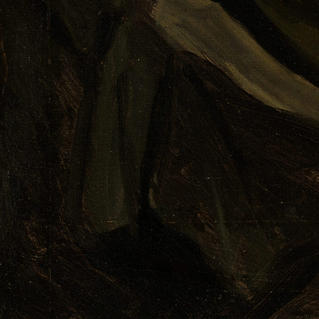 Théodore Géricault Monomaniac of Envy: Théodore Géricault, Monomaniac of Envy, c. 1819-1822, Museum of Fine Arts, Lyon, France. Detail.
