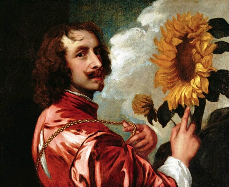 Anthony van Dyck: Anthony van Dyck, Self-Portrait with a Sunflower, 1633, private collection.
