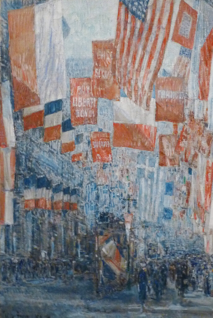 Childe Hassam: Childe Hassam, Avenue of the Allies, 5th Avenue, New York, 1917, Musée franco-américaine, Blérancourt, France.
