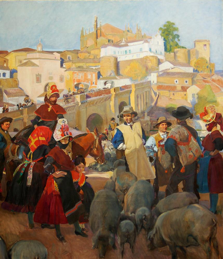 Vision of Spain: Joaquín Sorolla, Vision of Spain: Extremadura. El Mercado (Extremadura. The Market), 1917, Hispanic Society of America, New York City, NY, USA.
