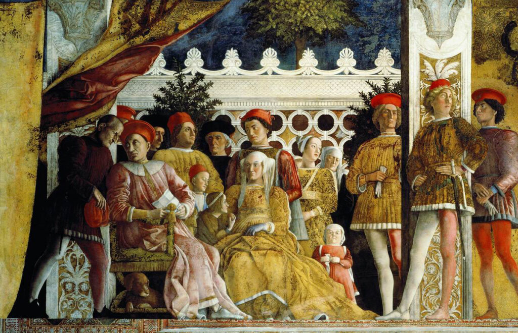 renaissance workshop: Andrea Mantegna, The Court of Mantua, 1471-1474, Camera degli Sposi, Ducal Palace, Mantua, Italy.
