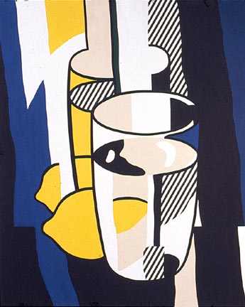 lemons in art: Roy Lichtenstein, Glass and Lemon in a Mirror, 1974, Albertina Museum, Vienna, Austria.
