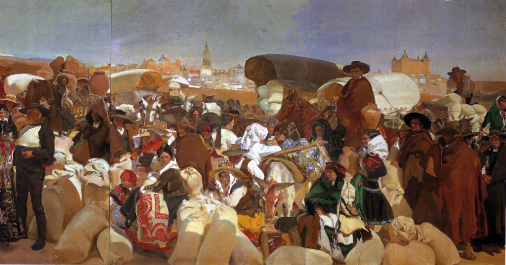 Vision of Spain: Joaquín Sorolla, Vision of Spain: Castilla. La fiesta del pan (The Feast of Bread), 1911–1919, Hispanic Society of America New York City, NY, USA. Detail (right section).
