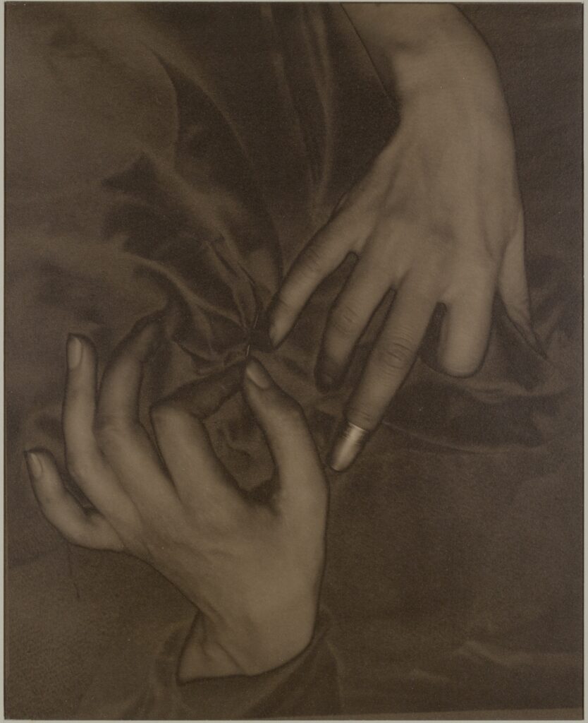 Georgia O'Keeffe and Alfred Stieglitz: Alfred Stieglitz, Georgia O’Keeffe – Hands and Thimble, 1919.
