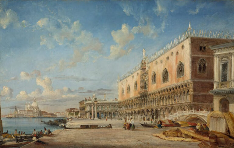 Venice: James G. Holland (attributed), Riva degli Schiavoni and Doge’s Palace, Venice, Harvard Art Museums, Cambridge, MA, USA.
