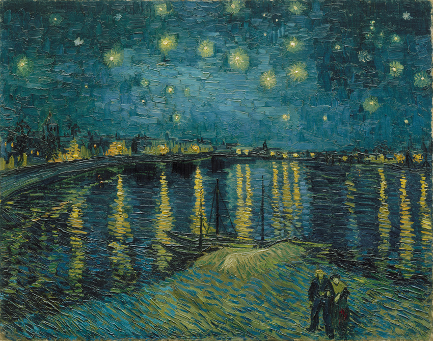 Vincent van Gogh paintings: Vincent van Gogh, Starry Night over the Rhône, 1888, Museum d’Orsay, Paris, France.
