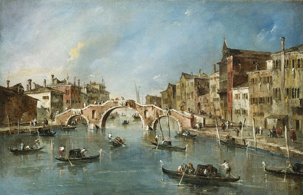 Venice: Francesco Guardi, View on the Cannaregio Canal, Venice, ca. 1775-1780, National Gallery of Art, Washington, DC, USA.
