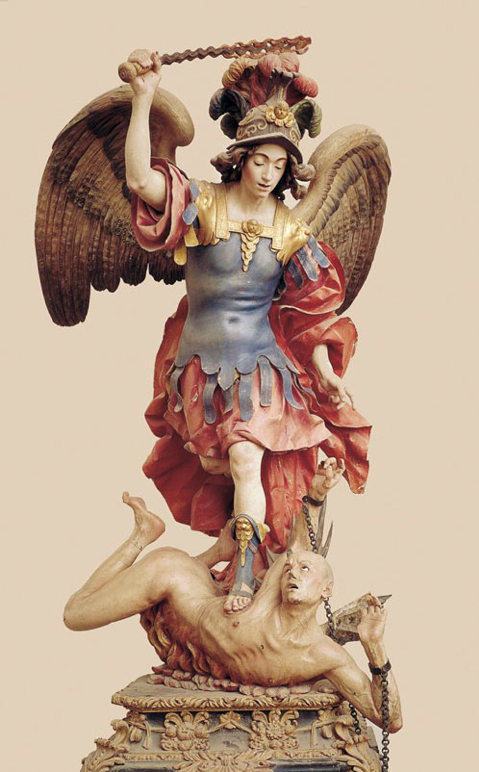 Luisa Roldán: Luisa Roldán, St. Michael Smiting the Devil, 1692, Monastery of El Escorial, Madrid, Spain. Grey Art Museum.
