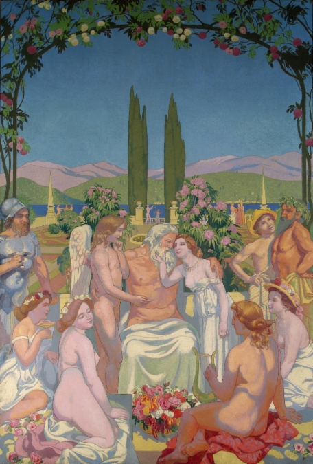 maurice denis: Maurice Denis, Panel Five: In the Presence of the Gods, Jupiter bestows Immortality on Psyche and Celebrates her Marriage to Eros, 1908, State Hermitage Museum, Saint Petersburg, Russia.
