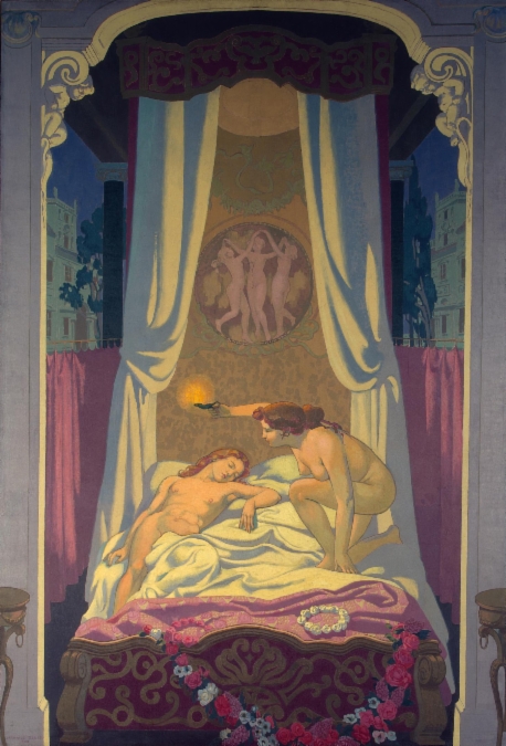 maurice denis: Maurice Denis, Panel 3. Psyche Discovers That Her Mysterious Lover is Eros, 1908, State Hermitage Museum, Saint Petersburg, Russia.
