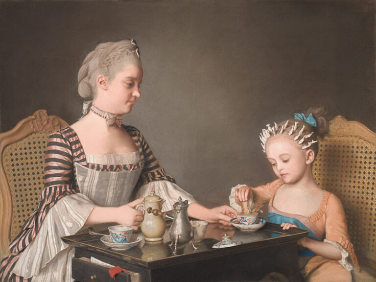 Liotard: Jean-Étienne Liotard, The Lavergne Family Breakfast, 1754, The National Gallery, London, England.
