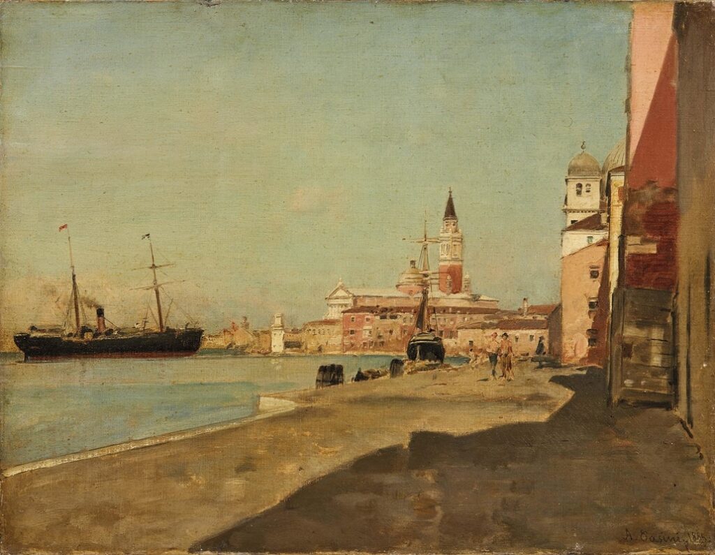 Venice: Alberto Pasini, A Gondola Before a Venetian Palazzo, ca. 1878-1885. Christie’s.
