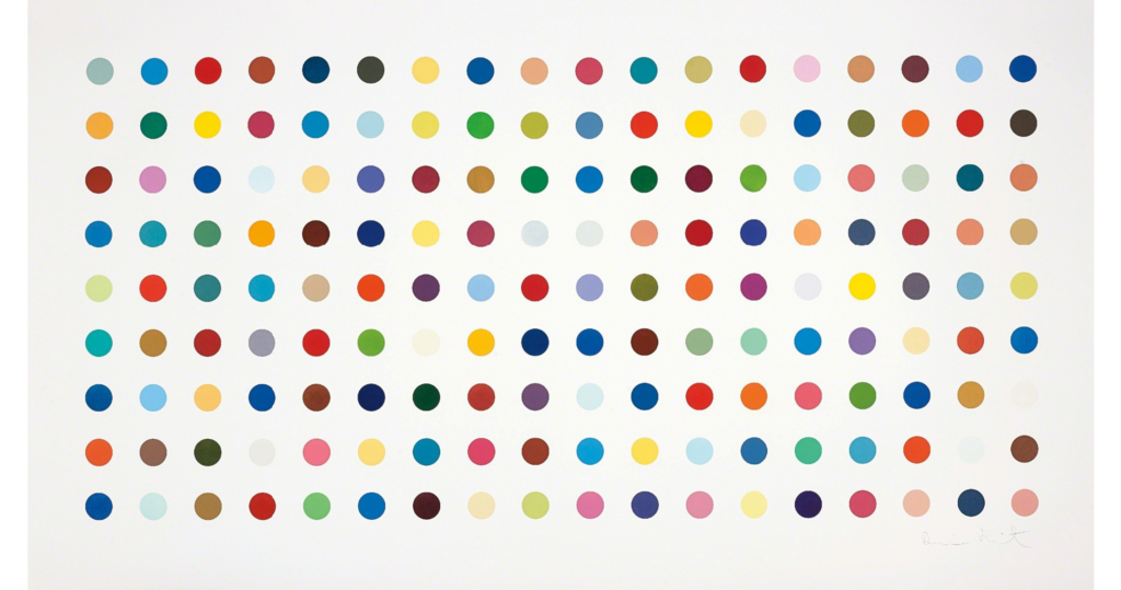 Damien Hirst: Damien Hirst, Tetrahydrocannabinol, 2004, etching and aquatint in colours, on Hahnemühle paper, with full margins. Artsy.
