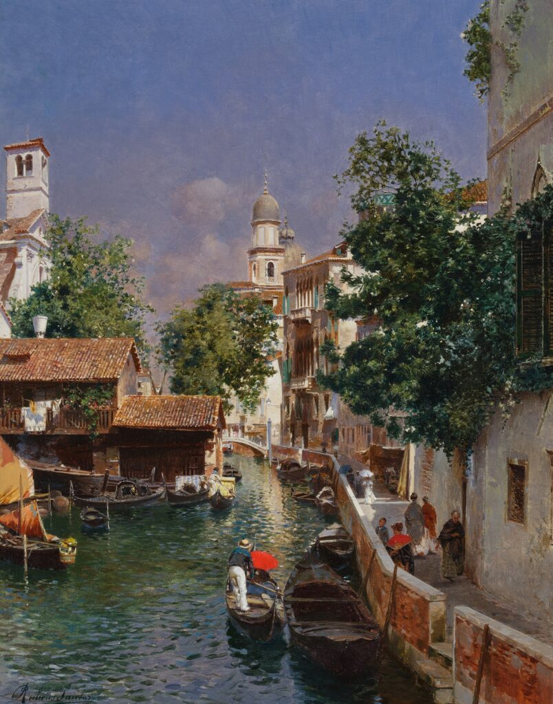 Venice: Rubens Santoro, Venetian Backwater with the Campanile of San Geremia Church. Sotheby’s.
