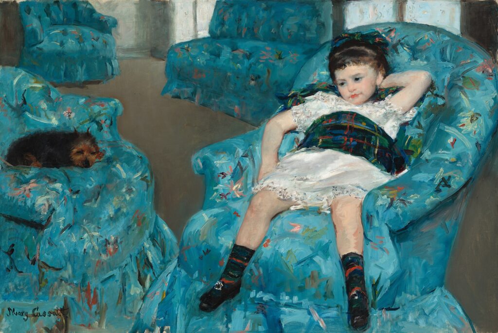 American Impressionists: Mary Cassatt, Little Girl in a Blue Armchair, 1878, National Gallery of Art, Washington, DC, USA.
