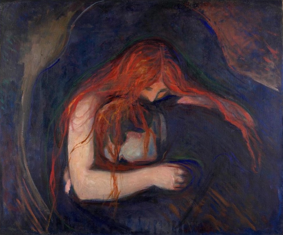 Edvard Munch Vampire: Edvard Munch, Vampire, 1893, oil on canvas, Munch Museum, Oslo, Norway.
