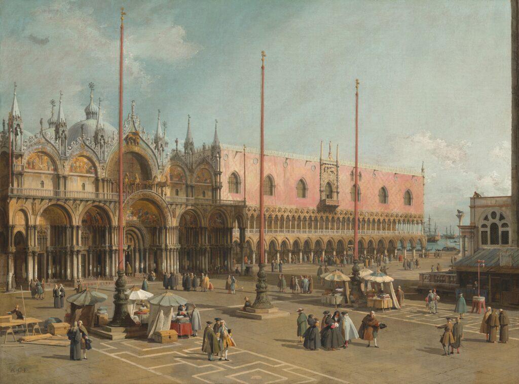 Venice: Canaletto, The Square of Saint Mark’s, Venice, 1742-1744. National Gallery of Art, Washington, DC, USA.
