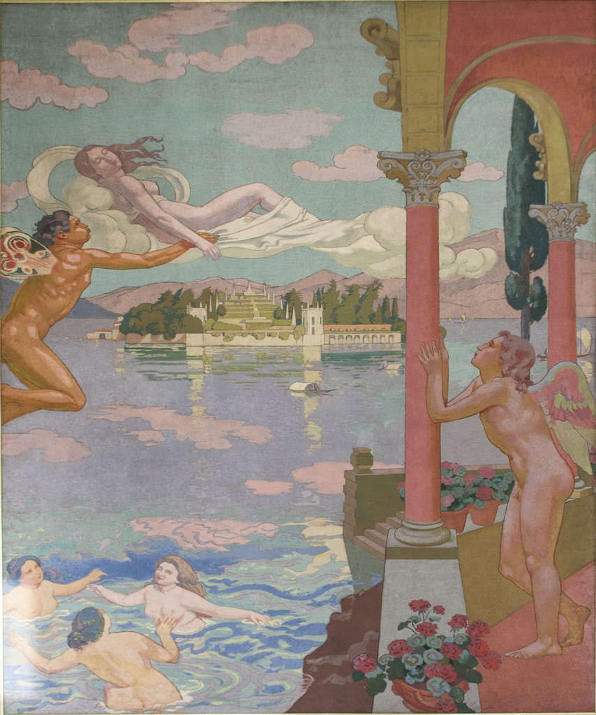 maurice denis: Maurice Denis, Panel 2. Zephyr Transporting Psyche to the Island of Delight, 1908, State Hermitage Museum, Saint Petersburg, Russia.
