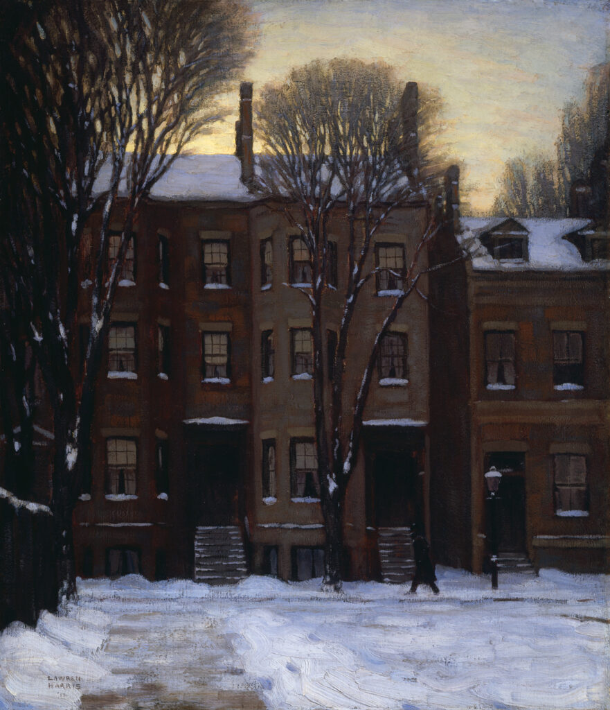 McMichael: Lawren Harris, Houses, Gerrard Street, Toronto, 1912, 89.3 x 76.9 cm (35 3/16 x 30 1/4 in.), McMichael Canadian Art Collection, Kleinburg, Canada. Gift of Donbarn Investments Limited, 1998.13.
