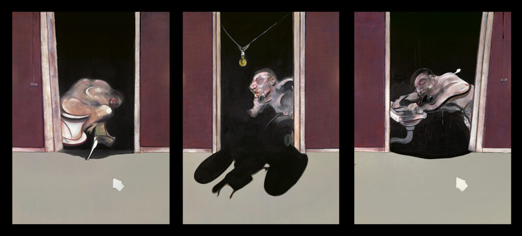 Francis Bacon paintings: Francis Bacon, Triptych May-June, 1973. Francis Bacon Estate.
