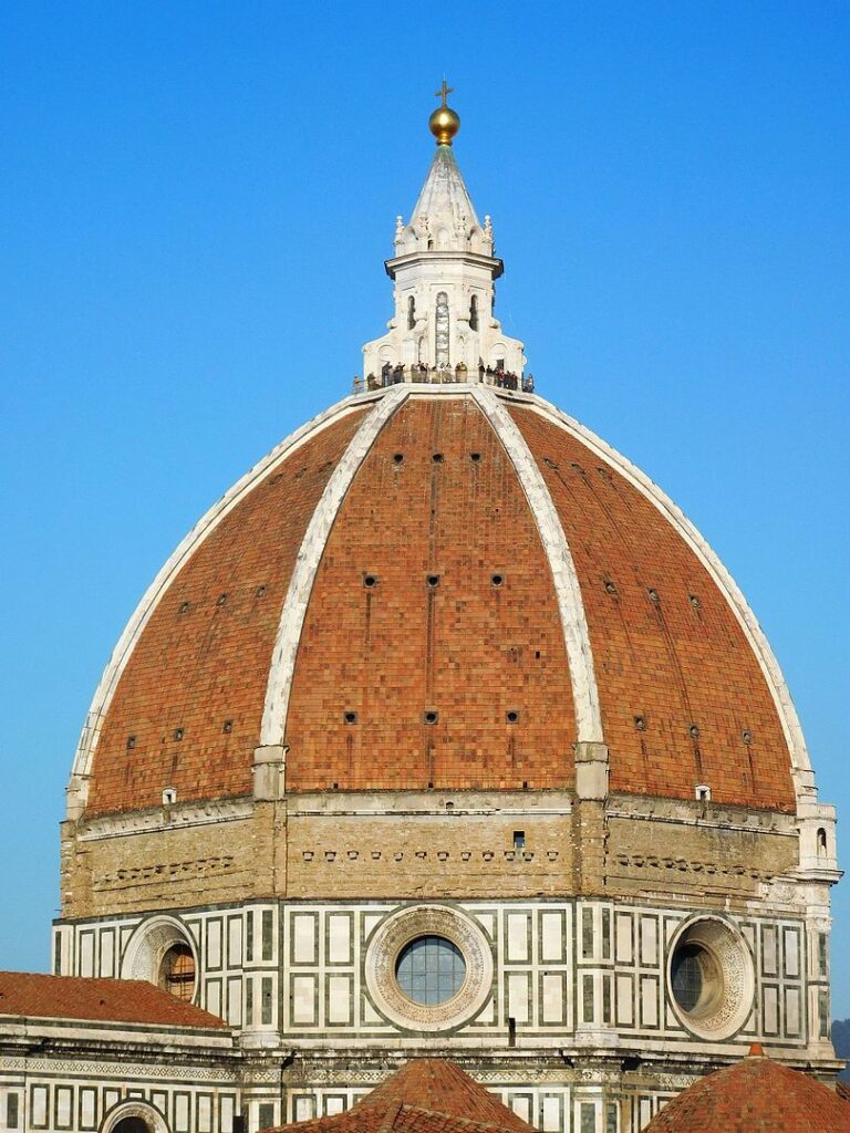 Florence Quiz: The dome of the Florence cathedral, 1420–1436, Florence, Italy. Photograph by Fczarnowski via Wikimedia Commons (CC BY-SA 4.0).