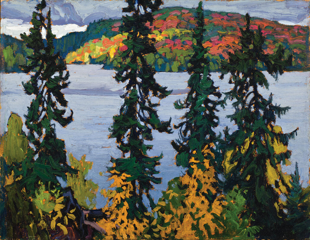 Group of Seven: Lawren S. Harris, Montreal River, c. 1920, oil on paperboard, 27 x 34.7 cm (10 5/8 x 13 11/16 in.), Gift of the Founders, Robert and Signe McMichael, McMichael Canadian Art Collection, Kleinburg, Canada.
