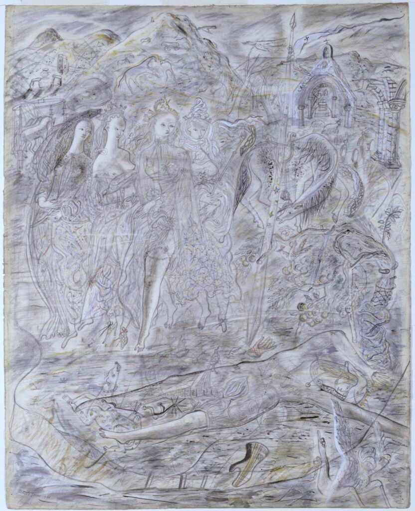 David Jones: David Jones, The Four Queens find Lancelot Sleeping, 1941 © Tate, London 2024.
