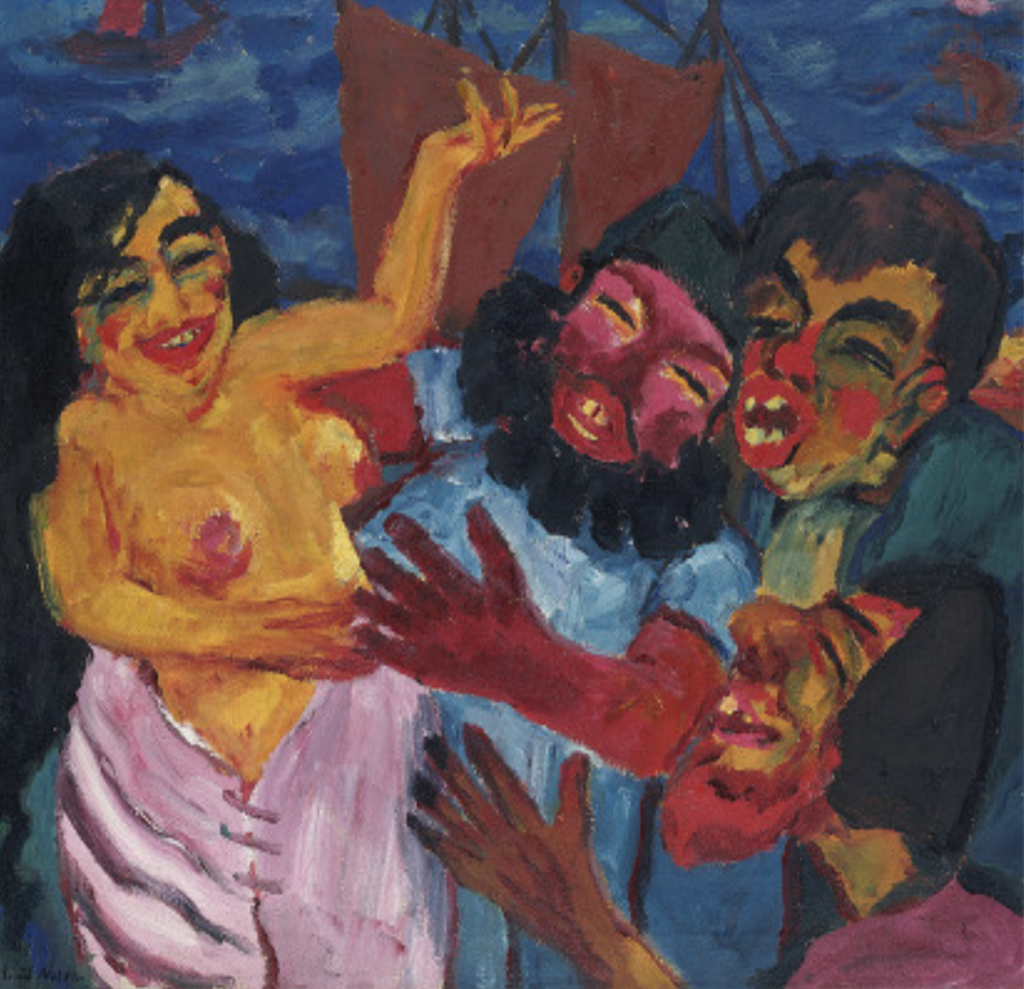 emil nolde: Emil Nolde, In The Port of Alexandria, 1912, Hamburger Kunsthalle, Hamburg, Germany.
