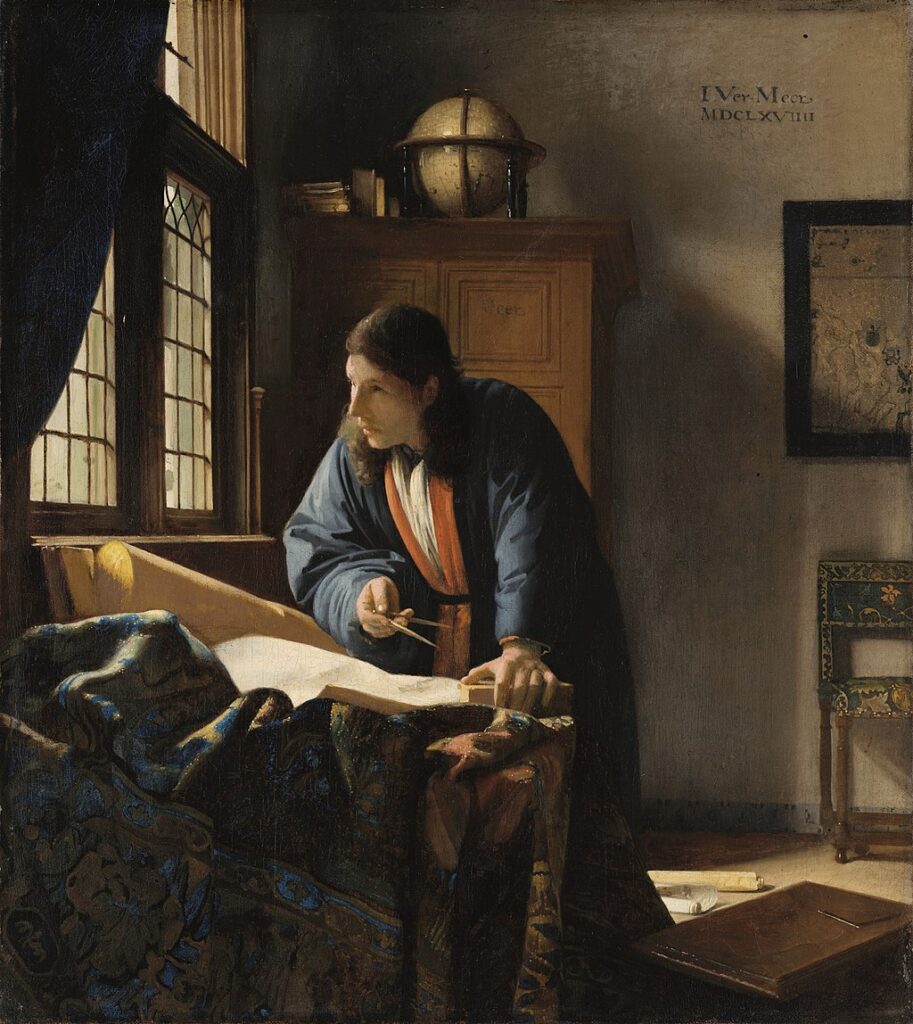 Vermeer Science: Johannes Vermeer, The Geographer, 1669, Städel, Frankfurt, Germany.
