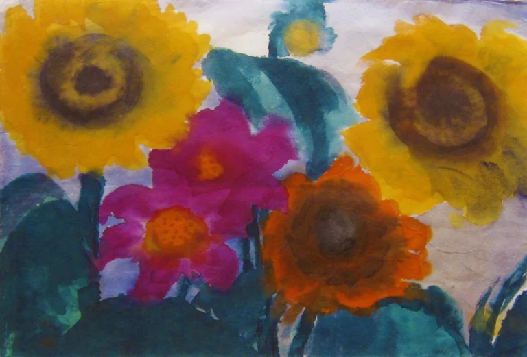 emil nolde: Emil Nolde, Still Life. Watercolor on paper. Alan Klinkhoff Gallery.
