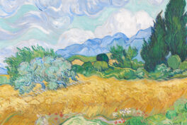 Vincent van Gogh, Wheatfield with Cypresses, 1889, National Gallery, London, UK. Detail.