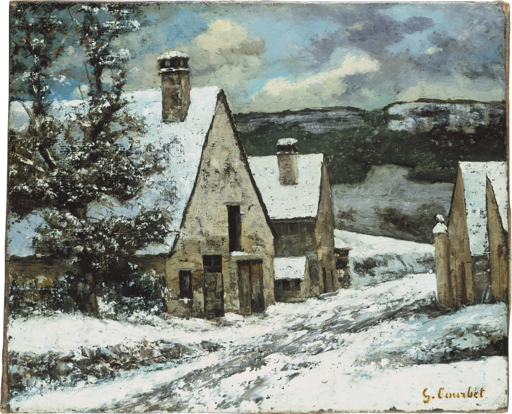 Winter paintings: Gustave Courbet, Village Edge in Winter, ca. 1868, Städel Museum, Frankfurt, Germany.
