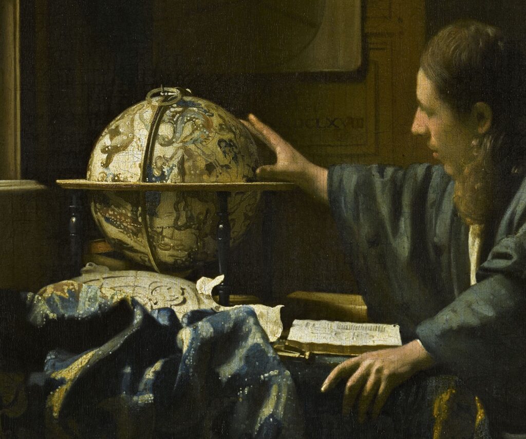 Vermeer Science: Johannes Vermeer, The Astronomer, 1668, Louvre, Paris, France. Detail.
