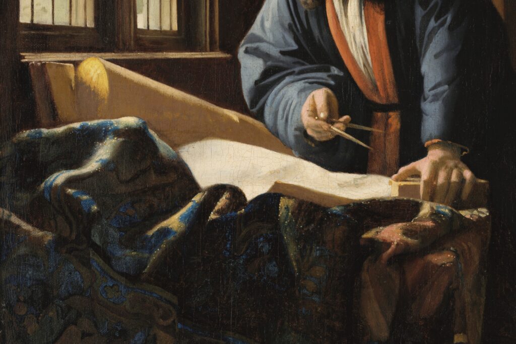 Vermeer Science: Johannes Vermeer, The Geographer, 1669, Städel, Frankfurt, Germany. Detail.
