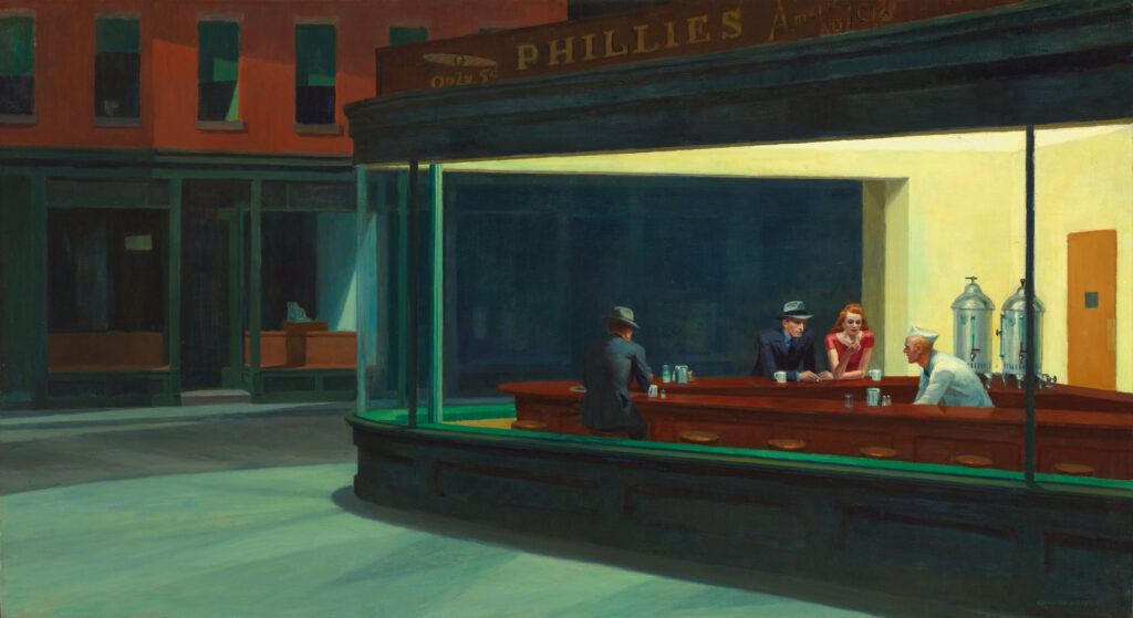 DailyArt Shop: Edward Hopper, Nighthawks, 1942, Art Institute of Chicago, Chicago, IL, USA.
